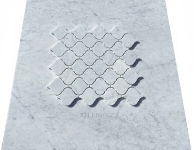 Carrara White Premium Italian Marble Arabesque/Lantern Mosaic Tile Polished&Honed Wall & Ceiling