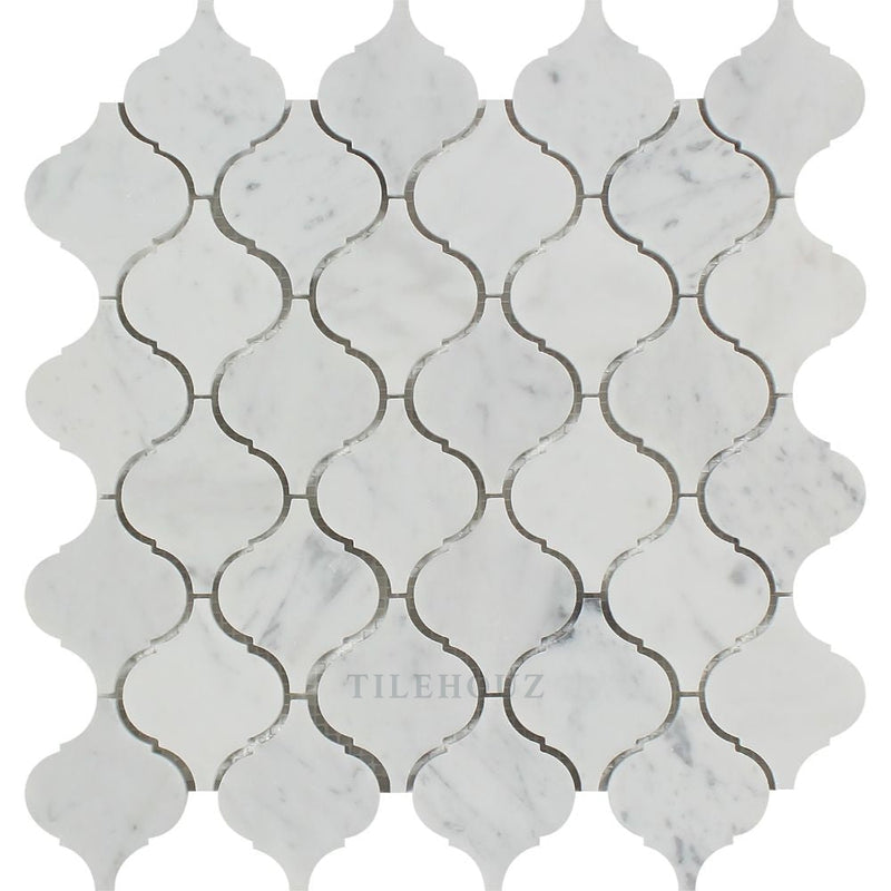 Carrara White Marble Arabesque/lantern Mosaic Tile Polished&honed Tiles