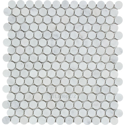 Carrara White Marble Penny Round Mosaic Tile Polished&honed Tiles