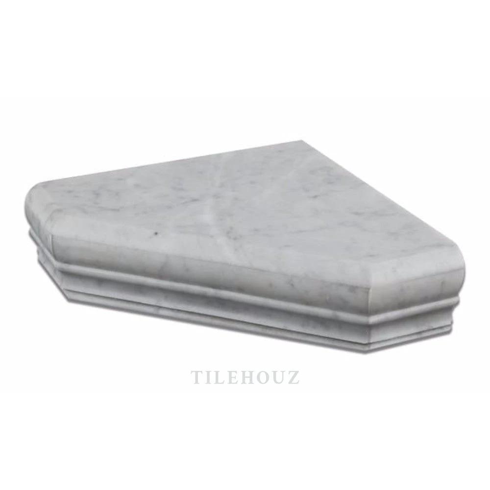 Carrara White Marble Shower Corner Shelf by Tilehouz, polished &amp; honed finish