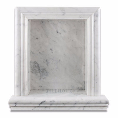 Carrara White Marble Shower Niche - Large Polished&honed Mosaic Tiles