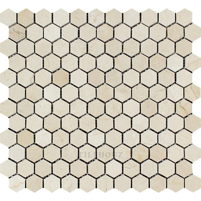 Crema Marfil 1 X Hexagon Marble Mosaic Tile Polished&honed Tiles