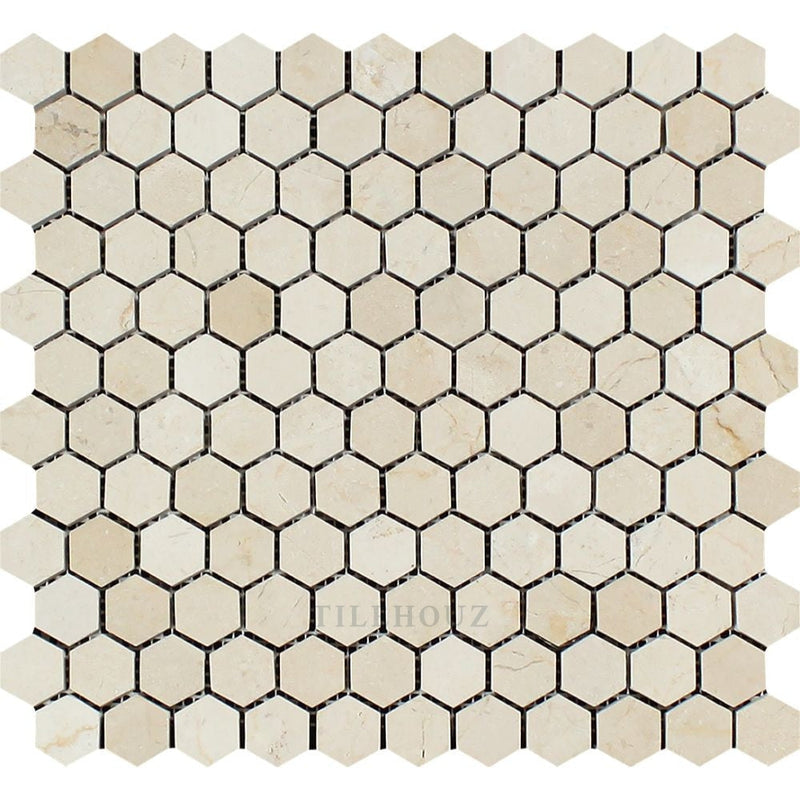 Crema Marfil 1 X Hexagon Marble Mosaic Tile Polished&honed Tiles