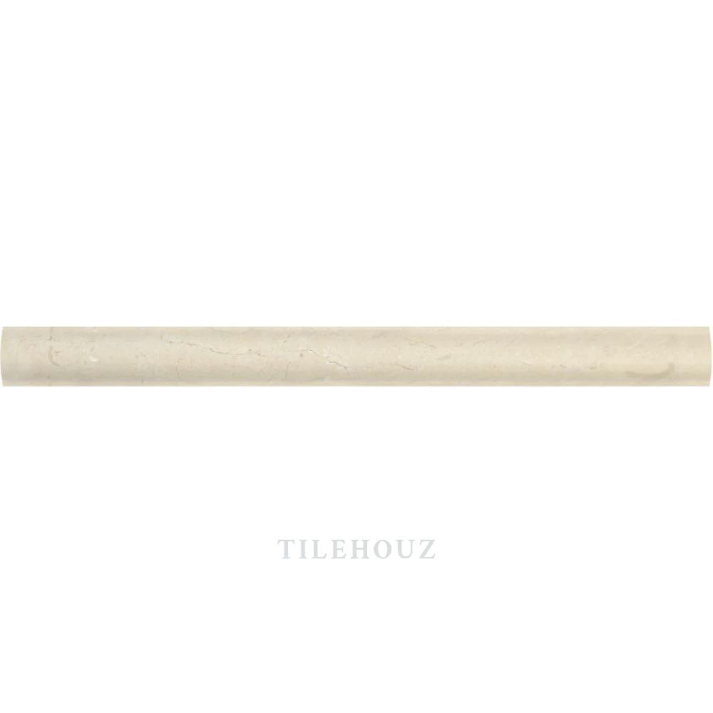 Crema Marfil marble quarter-round trim 1x12, polished and honed, Tilehouz wall & ceiling tile