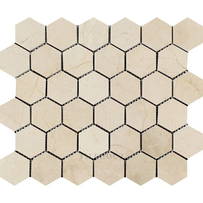 Crema Marfil 2 X Hexagon Marble Mosaic Tile Polished&honed Tiles