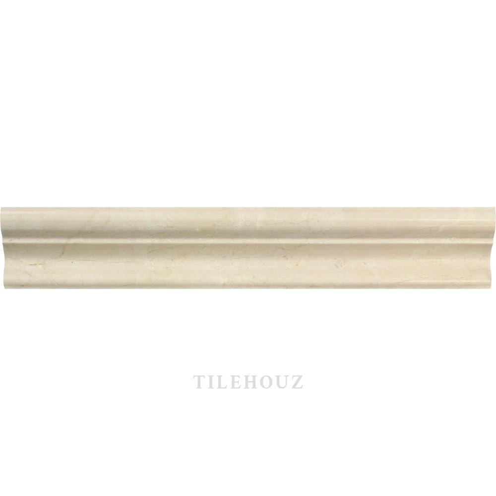 Crema Marfil marble crown molding 2x12, polished and honed finish, Tilehouz