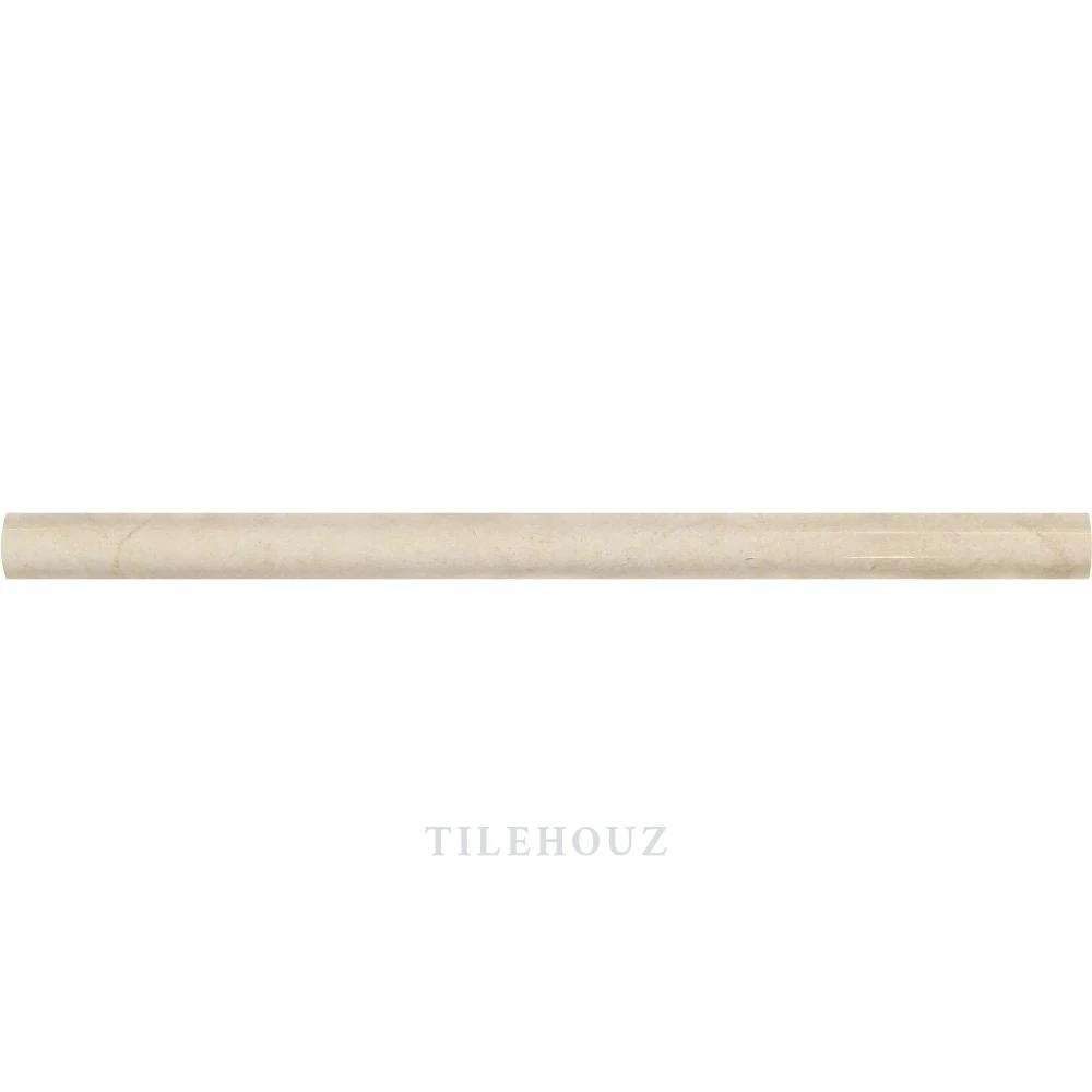 Crema Marfil marble bullnose liner 3/4x12, polished and honed, Tilehouz