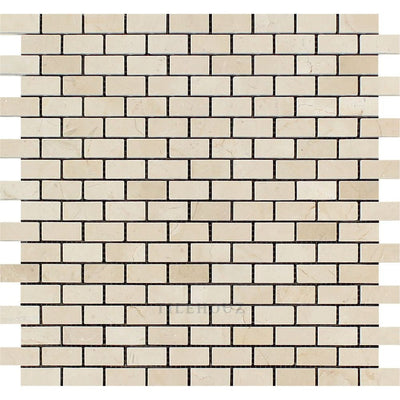 Crema Marfil 5/8 X 1 1/4 Marble Baby Brick Mosaic Tile Polished&honed Tiles