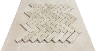 Crema Marfil Marble 1X3 Herringbone Mosaic Polished/honed