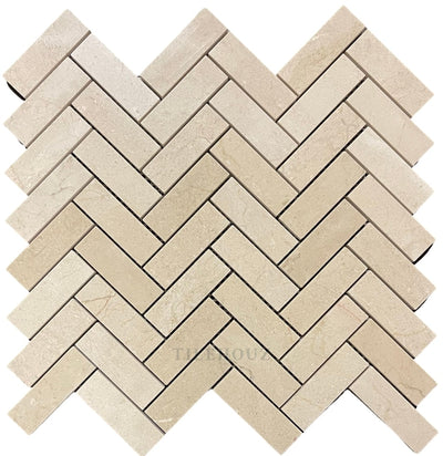 Crema Marfil Marble 1X3 Herringbone Mosaic Polished/honed