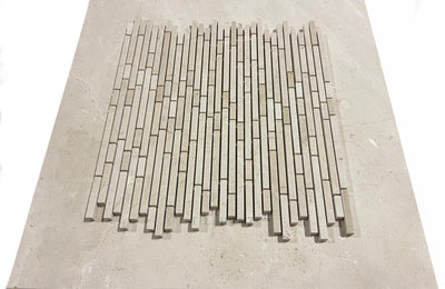 Crema Marfil Marble Bamboo Mosaic Polished/honed