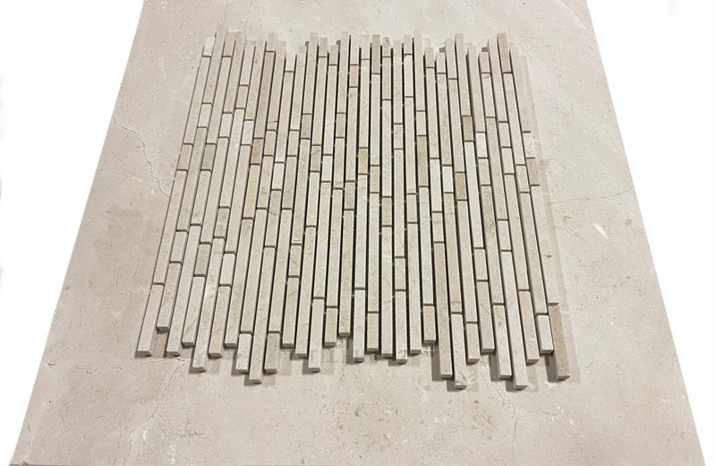 Crema Marfil Marble Bamboo Mosaic Polished/honed