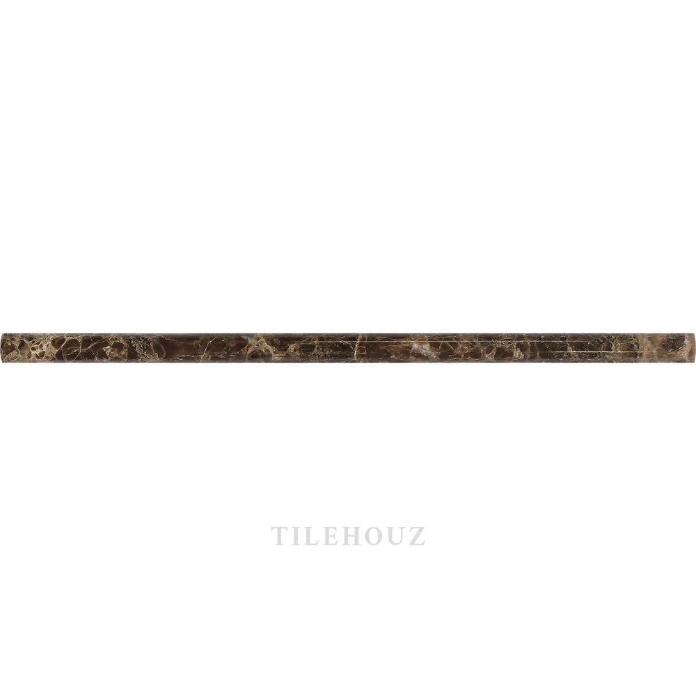 Emperador Dark Marble pencil liner 1/2 x 12, polished, Tilehouz
