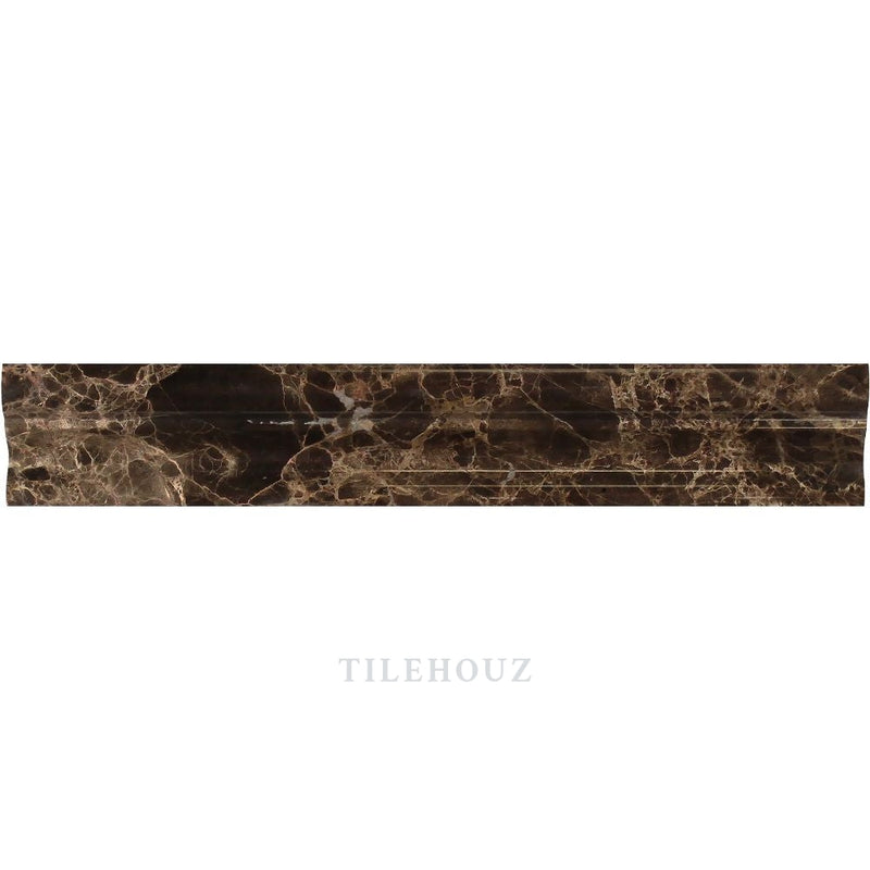 Emperador Dark Marble 2 X 12 Crown Molding Polished&honed Mosaic Tiles