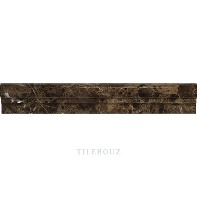 Emperador Dark Marble 2 X 12 Single-Step Chair Rail Trim Polished&honed Mosaic Tiles