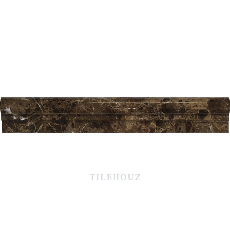 Emperador Dark Marble 2 X 12 Single-Step Chair Rail Trim Polished&honed Mosaic Tiles