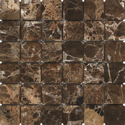 Emperador Dark Marble 2 X Tumbled Mosaic Tile Tiles