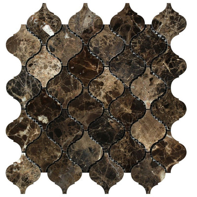 Emperador Dark Marble Arabesque/lantern Mosaic Tile Polished&honed Tiles