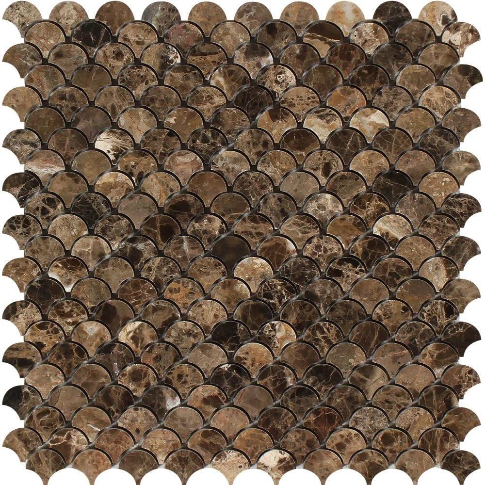 Emperador Dark Marble Fish Scale Mosaic Tile Polished – Tilehouz