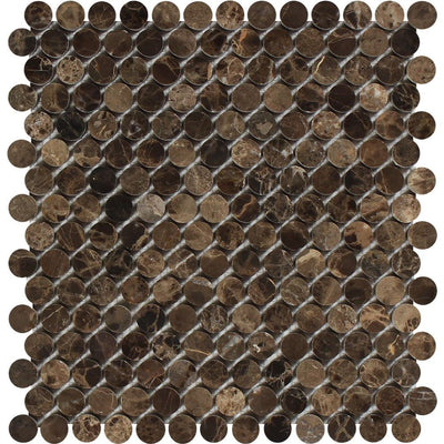 Emperador Dark Marble Penny Round Mosaic Tile Polished&honed Tiles