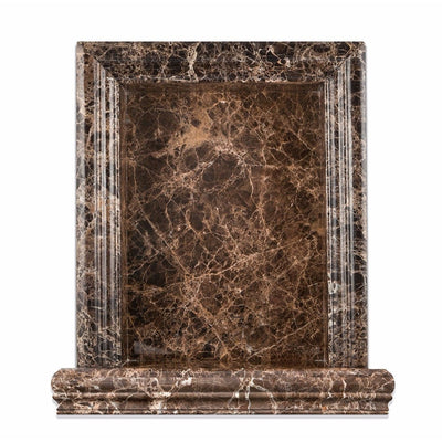 Emperador Dark Marble Shower Niche - Large Polished&honed Mosaic Tiles