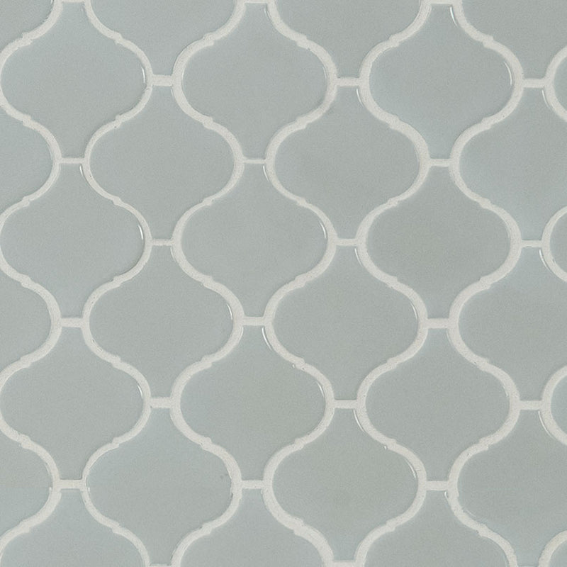 Retro Arabesque Gray Glossy Mosaic Tile