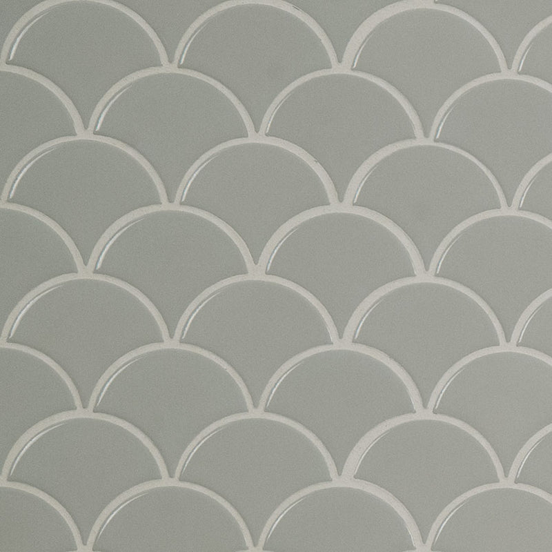 GRAY GLOSSY FISH SCALE MOSAIC