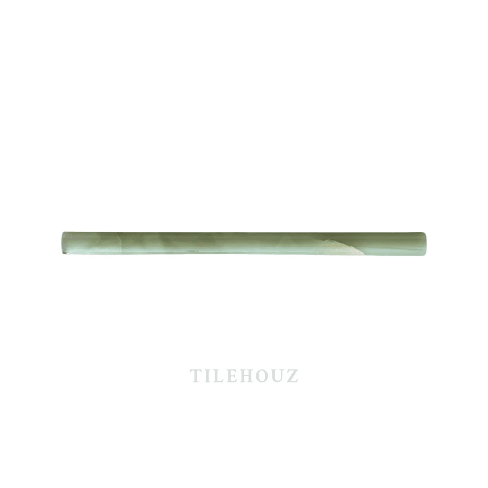 Tilehouz green onyx bullnose liner 3/4 in x 12 in polished