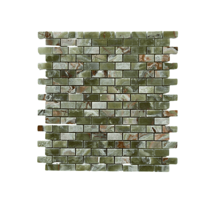 Green Onyx 5/8X1 1/4 Mini-Brick Mosaic Polished
