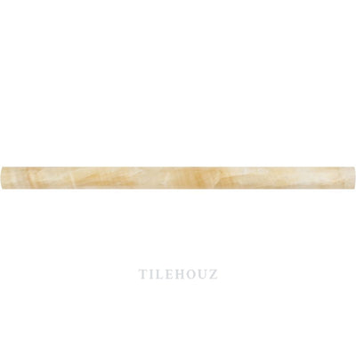 3/4 X 12 Polished Honey Onyx Bullnose Liner Mosaic Tiles