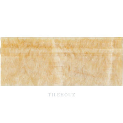 4 3/4 X 12 Polished Honey Onyx Baseboard Trim Mosaic Tiles