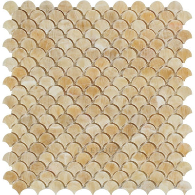 Honey Onyx Polished Raindrop Mosaic Tile Tiles