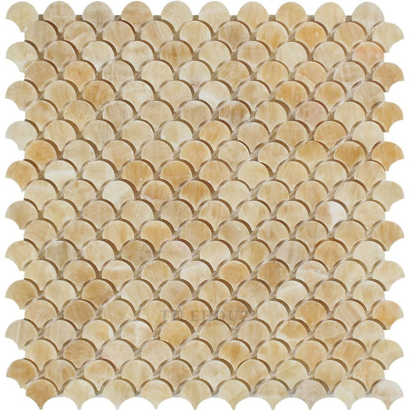 Honey Onyx Polished Raindrop Mosaic Tile Tiles