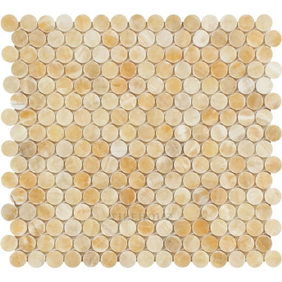 Honey Onyx Polished Penny Round Mosaic Tile Tiles