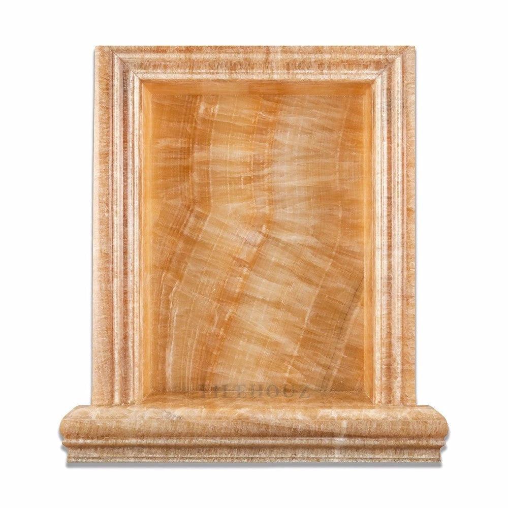 Shower niche in honey onyx, polished finish, large by Tilehouz