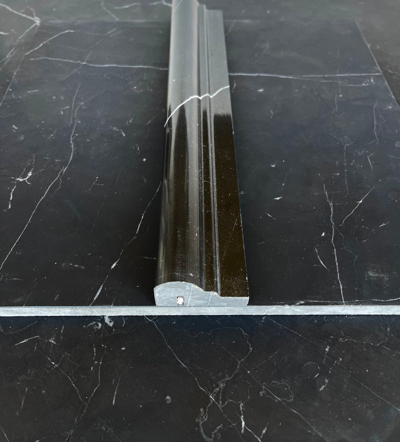 Nero Marquina Marble OG-1(Single Step Chair Rail) Polished/Honed