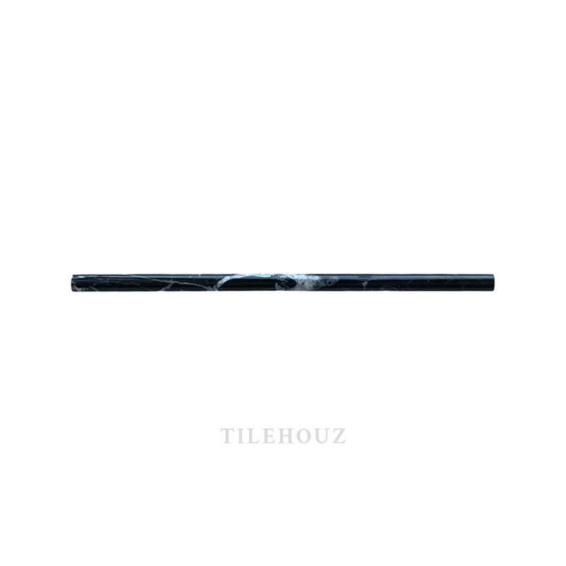 Nero Marquina 1/2 Pencil Liner Polished/honed