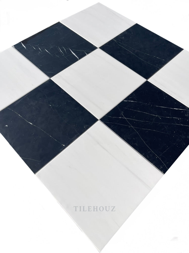 Nero Marquina 12X12 Tile Polished/Honed Wall & Ceiling