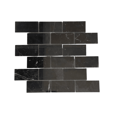 Nero Marquina 2X4 Brick Mosaic Polished/honed