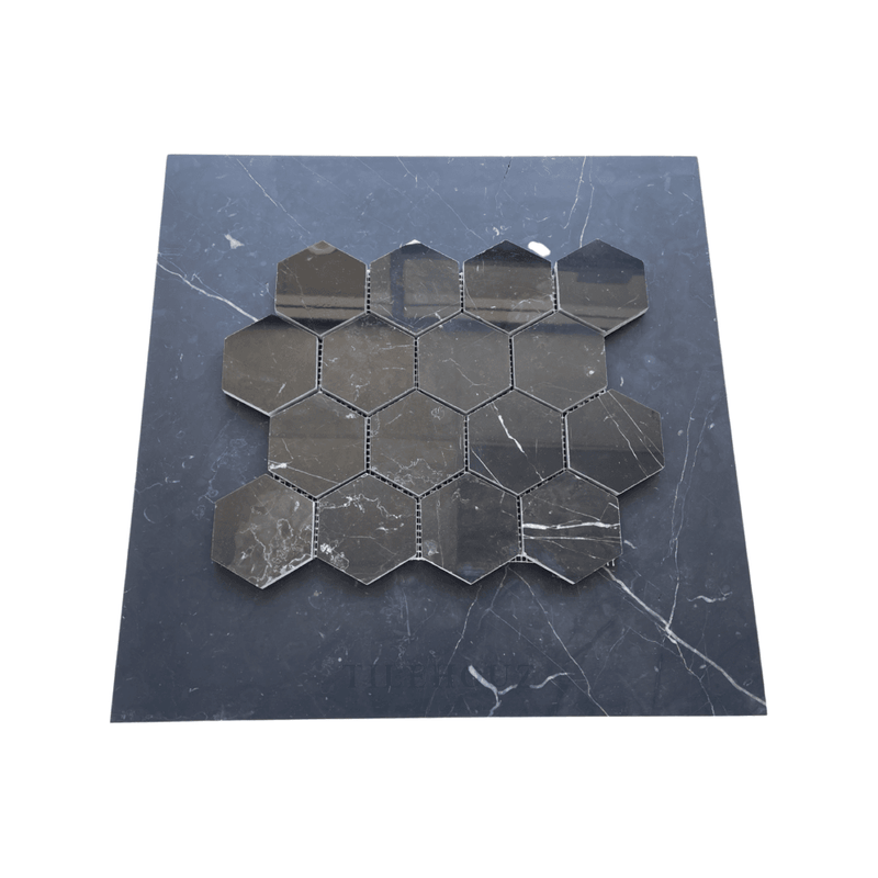 Nero Marquina 3 Hexagon Mosaic Polished/honed