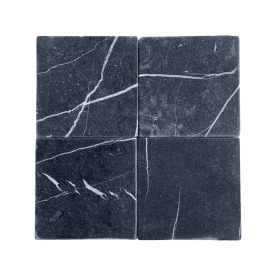 Nero Marquina 6X6 Tumbled Tile