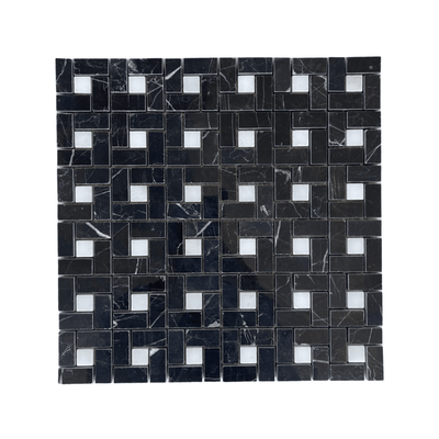 Nero Marquina Pinwheel W/white Dot Polished/honed