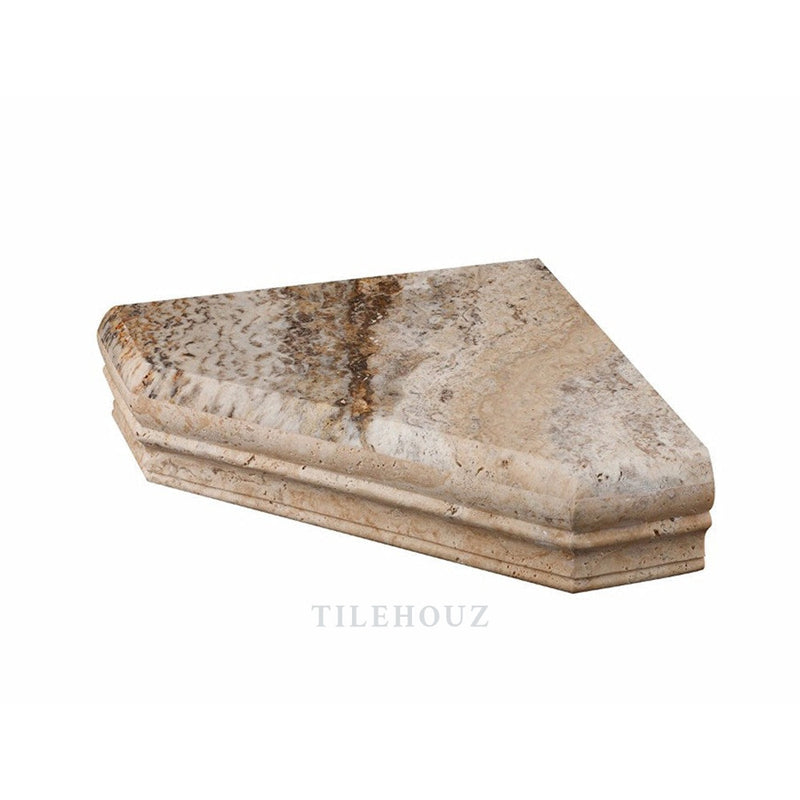 Philadelphia Travertine Shower Corner Shelf - Honed Mosaic Tiles