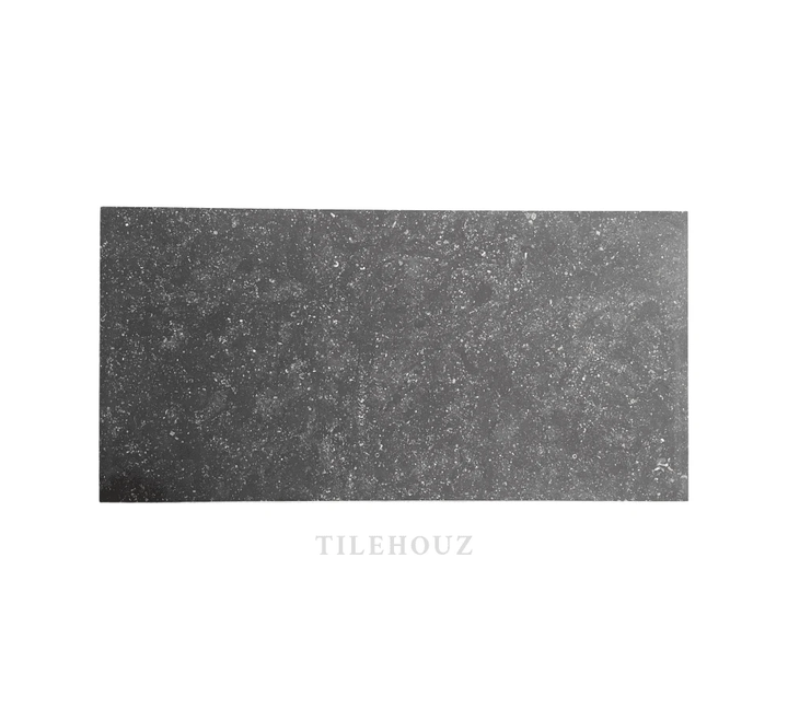Pierre Bleu Belgian Bluestone limestone 12x24 brushed tile by Tilehouz