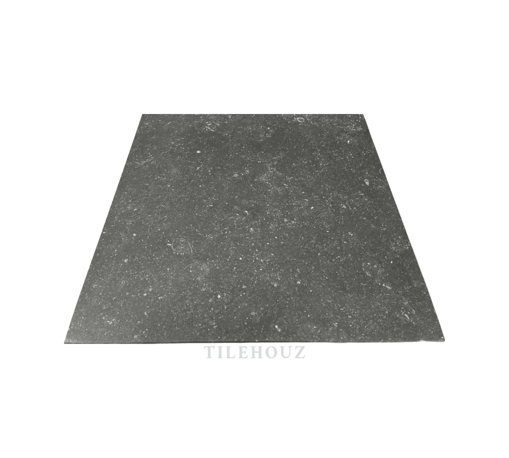 Pierre Bleu Belgian Bluestone limestone tile 18x18, honed, dark graphite, Tilehouz