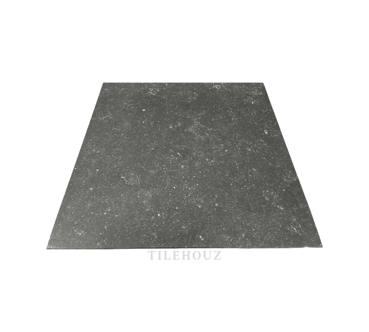 Pierre Bleu Belgian Bluestone limestone tile 18x18, honed, dark graphite, Tilehouz