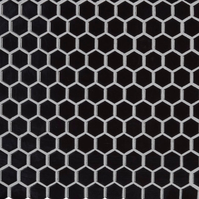 RETRO NERO HEXAGON MOSAIC TILE