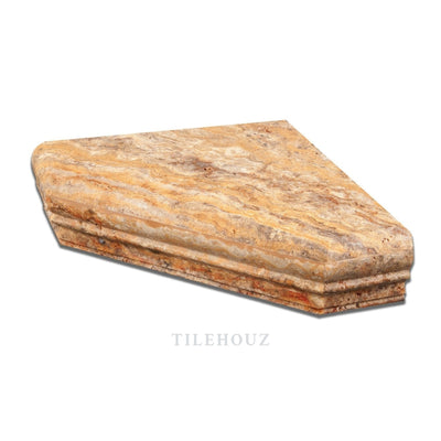 Scabos Travertine Shower Corner Shelf - Honed Mosaic Tiles