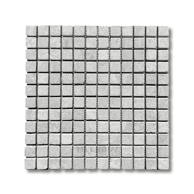 Tundra Gray Marble 1X1 Tumbled Mosaic