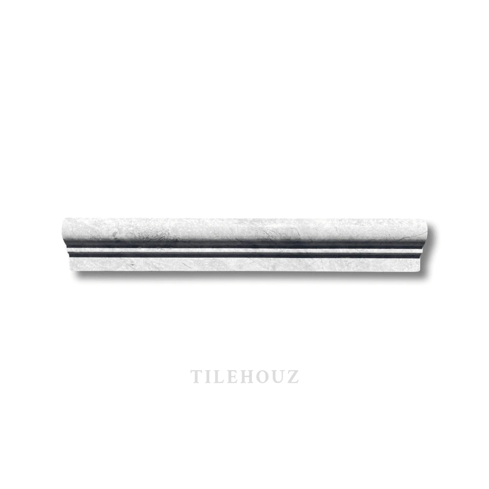 Tundra Gray Marble chair rail 2x12 OG-1, Tilehouz polished and honed